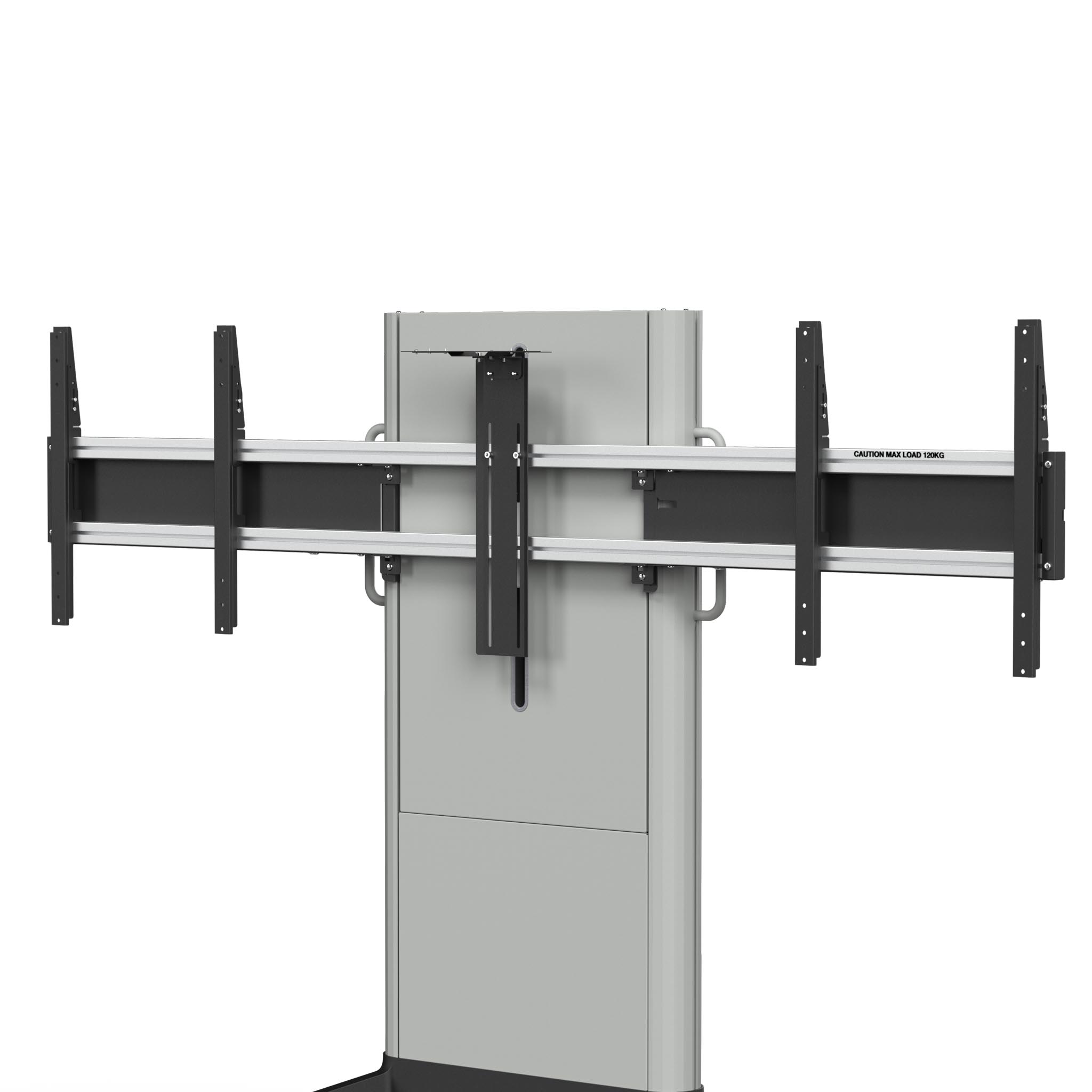 20231009-EVER Accessories Presence dual VESA holder (for dual screens) dark with product 2